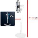 Rowenta Essential + VU4410F0 Silent Performance Fan on Stand, Compact Oscillation and Orientation Remote Control Adjustable Height VU4410F0, White, 130 x 45 x 43 cm - 7