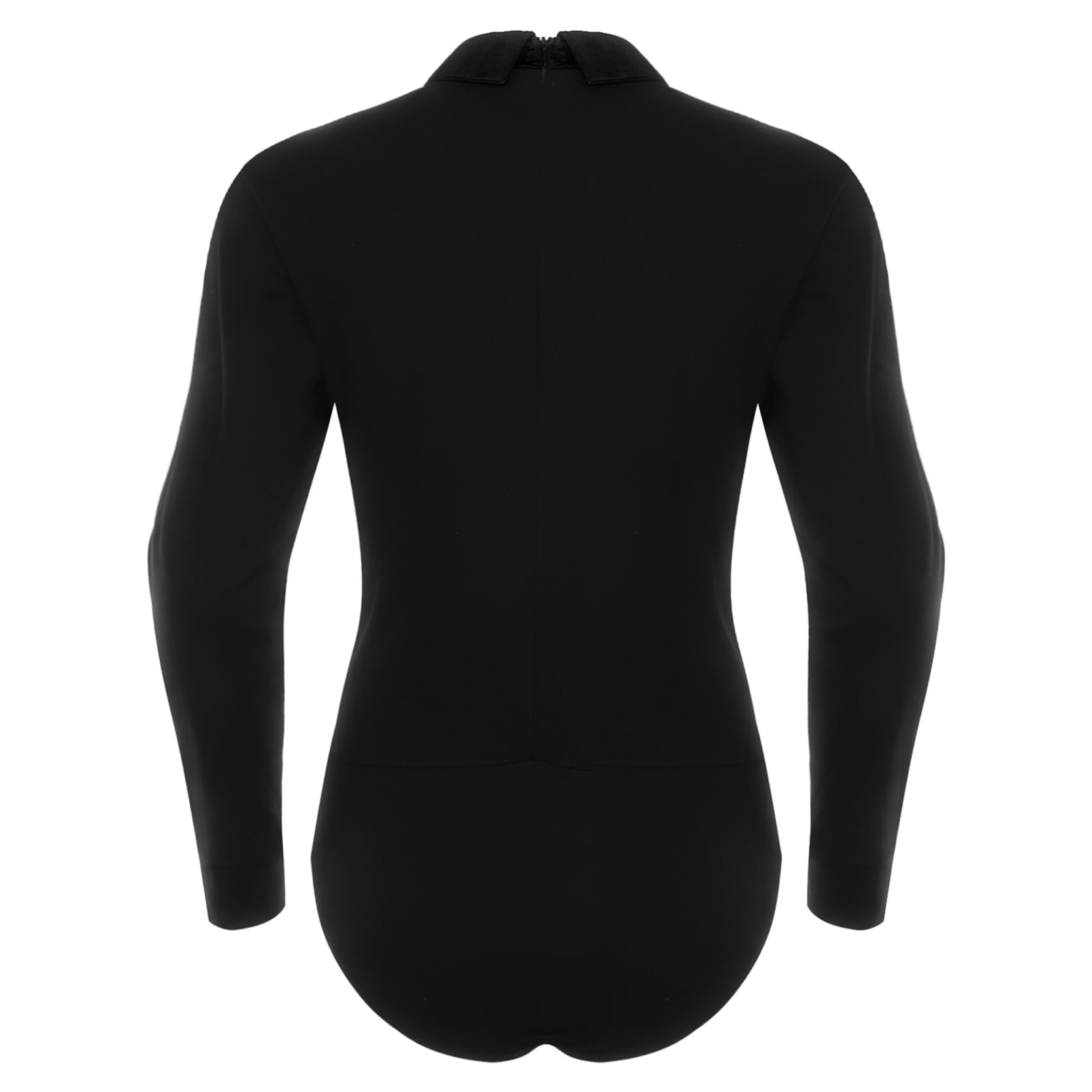 inlzdz Herren Eiskunstlauf Anzug Langarm Glitzer Tanzhemd Langarm Leotard Gefüttert Trikot mit Fliege Latein Sambav Tanz Outfit für Ballsaal Wettbewerb