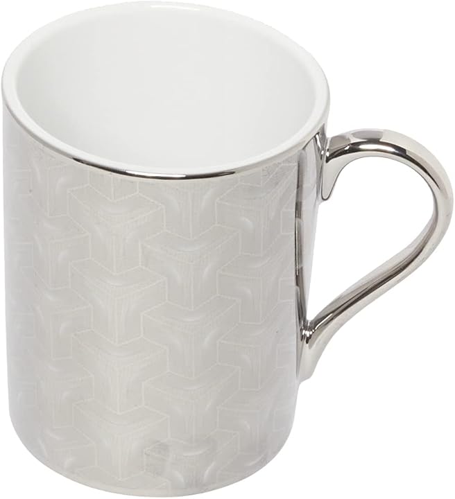 Kütahya Porselen Forest 2'li Mug Bardak Platin 10930, 260 ml