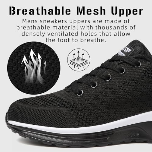 ziitop Running Shoes for Men Lightweight Tennis Shoes Athletic Air Cushion Walking Shoes Non Slip Breathable Fashion Sneakers Comfortable Mesh Sport Shoes Mens Workout Casual Gym Jogging Shoes - Image 6
