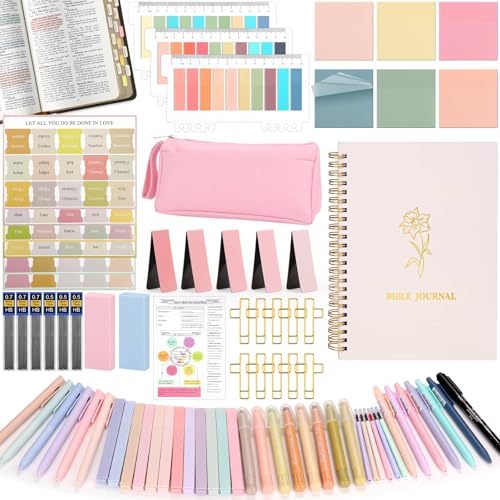 Flasoo 106 Pack Bible Study Supplies Journaling Kit for Women,