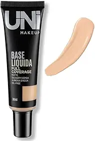 Base Líquida Full Coverage, Acabamento Matte, Alta Cobertura, Oil-Free, À Prova D'água. (Cor 1)