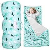 Toddler Nap Mat with Blanket 50' x 21' x 1.5', Nap Mat for Boys Girls Super Soft and Cozy, Kids Sleeping Bag for Preschool, Daycare, Toddler Sleeping Bag