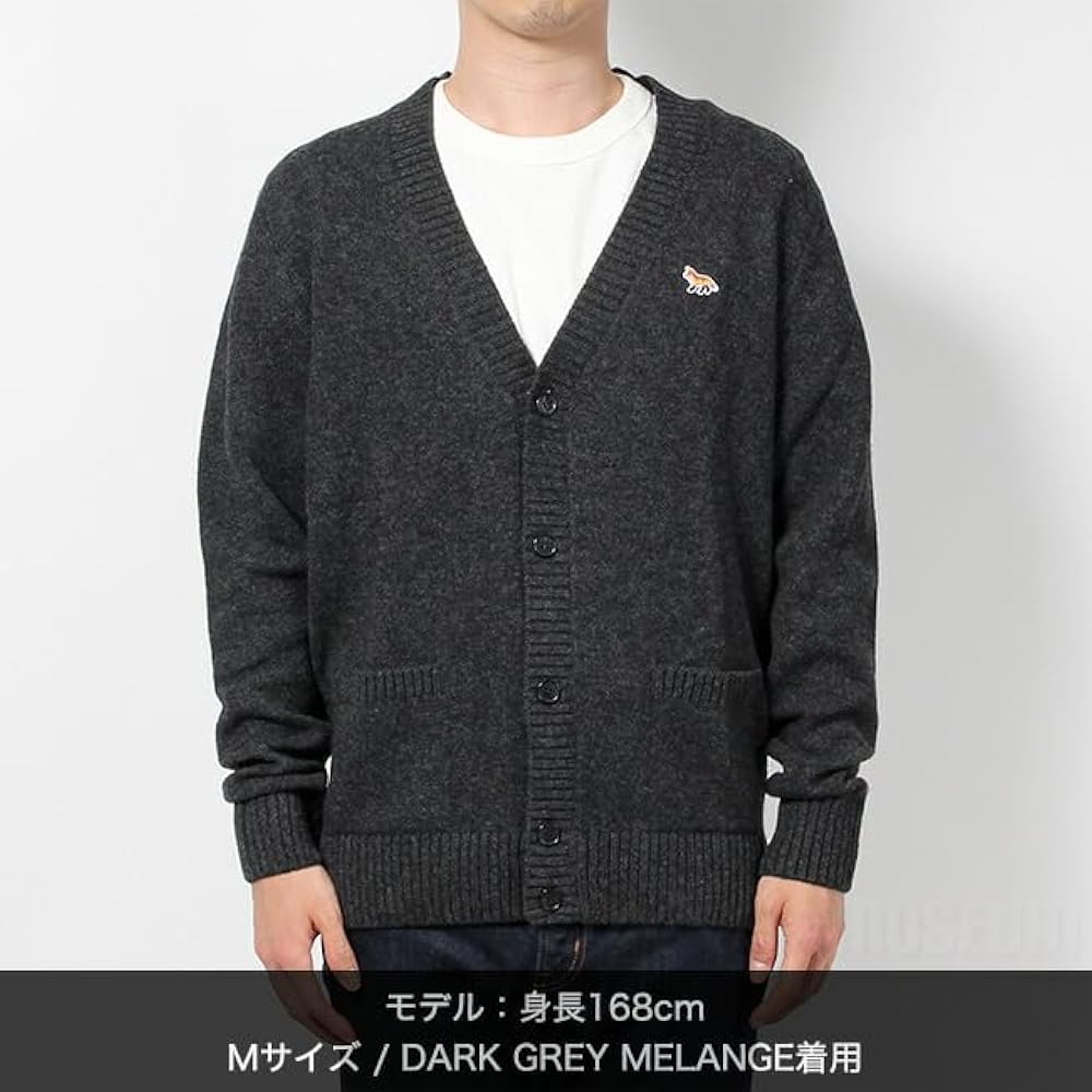 【極美品】メゾンキツネ Lサイズ カーディガン 黒 ベビーフォックス ラム MAISON KITSUNE メゾンキツネ カーディガン レディース ベイビー