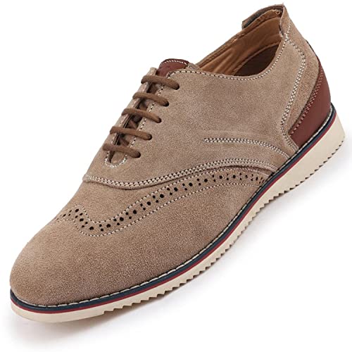 Image of FAUSTO Men's Suede Leather Oxford Casual Shoes