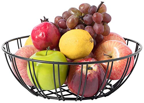 Basicwise QI003810 Black Wire Iron Basket Fruit Bowl Schwarzer Drahtkorb aus Eisen Cover