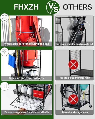 Miniatura 3 de Fhxzh Estante De Almacenamiento Para Bolsas De Golf Y Accesorios - Organizador De Equipo De Golf Para Garaje