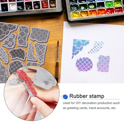 GLOBLELAND Fliesen Haftstempel Aus Gummi 8.7\X7\ Vintage Textur Mosaik Muster EVA Haftstempel Muster Ecken Hintergrund Stempelset Für Die Kartengestaltung Fotoalbum Dekor Dekoration DIY Scrapbooking