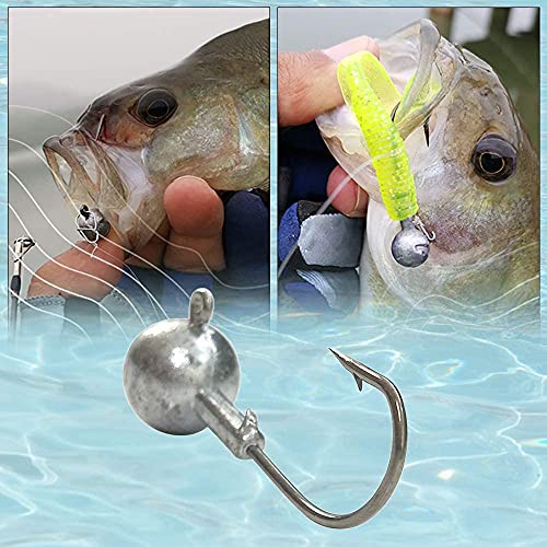 45 Stück Angelhaken, Angelhaken aus Edelstahl, Fishing Jigkopf, Runder Haken Angelhakenset mit Kunststoffbox, zum Angeln… – Bild 8