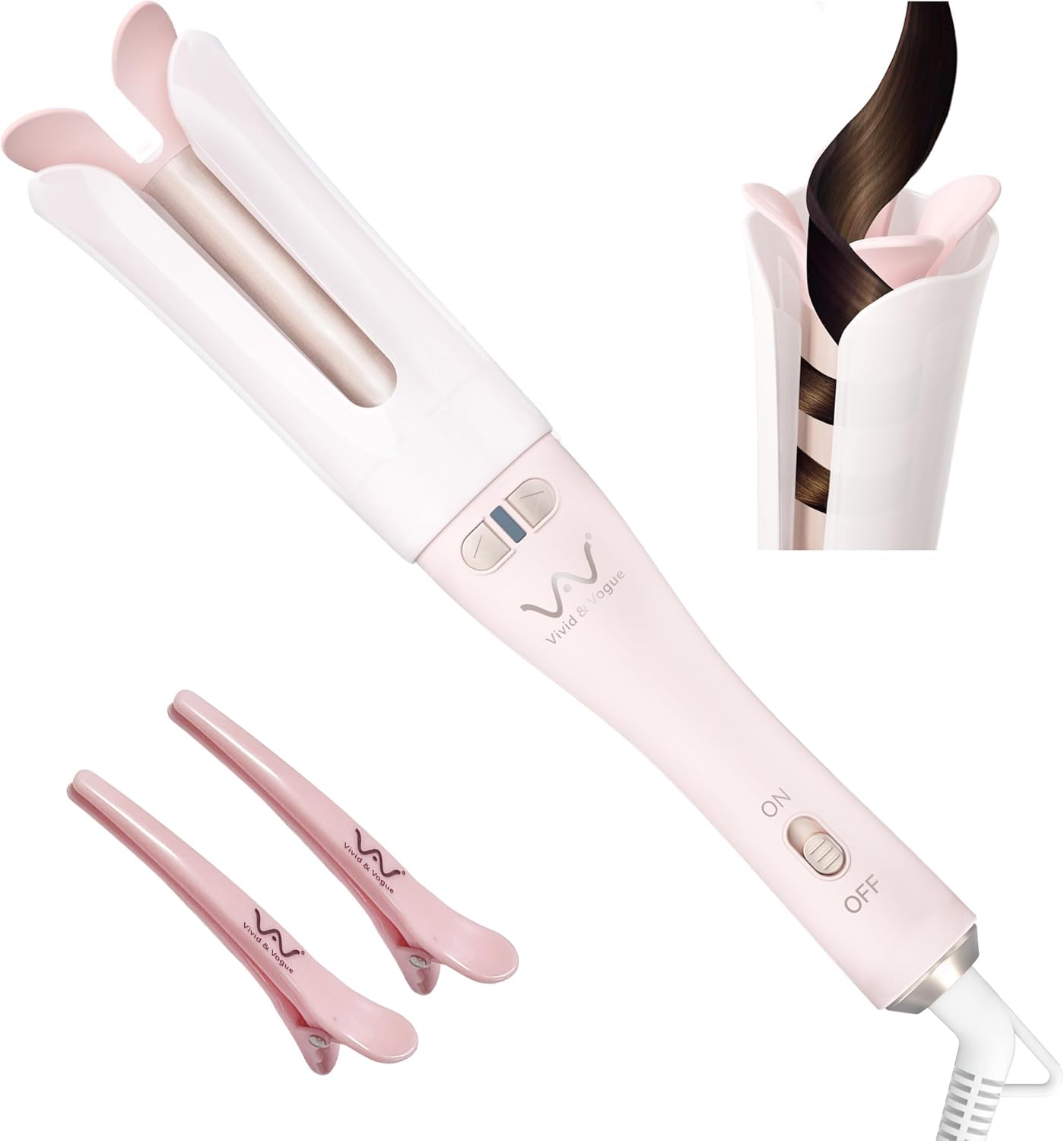 VAV Automatic Curling Iron - 1 25 Inch 32mm Ionic Ceramic 392 Constant Temperature Ideal for Medium to