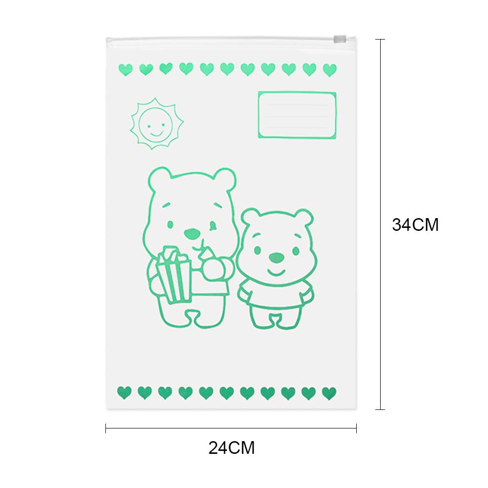 GOLDGE 10 Bustine Corredino Neonato Sacchetti, Buste Ospedale Cambio Trasparenti Con Cursore, per Nascita, Sigillate PE Glassato 34 * 24 cm