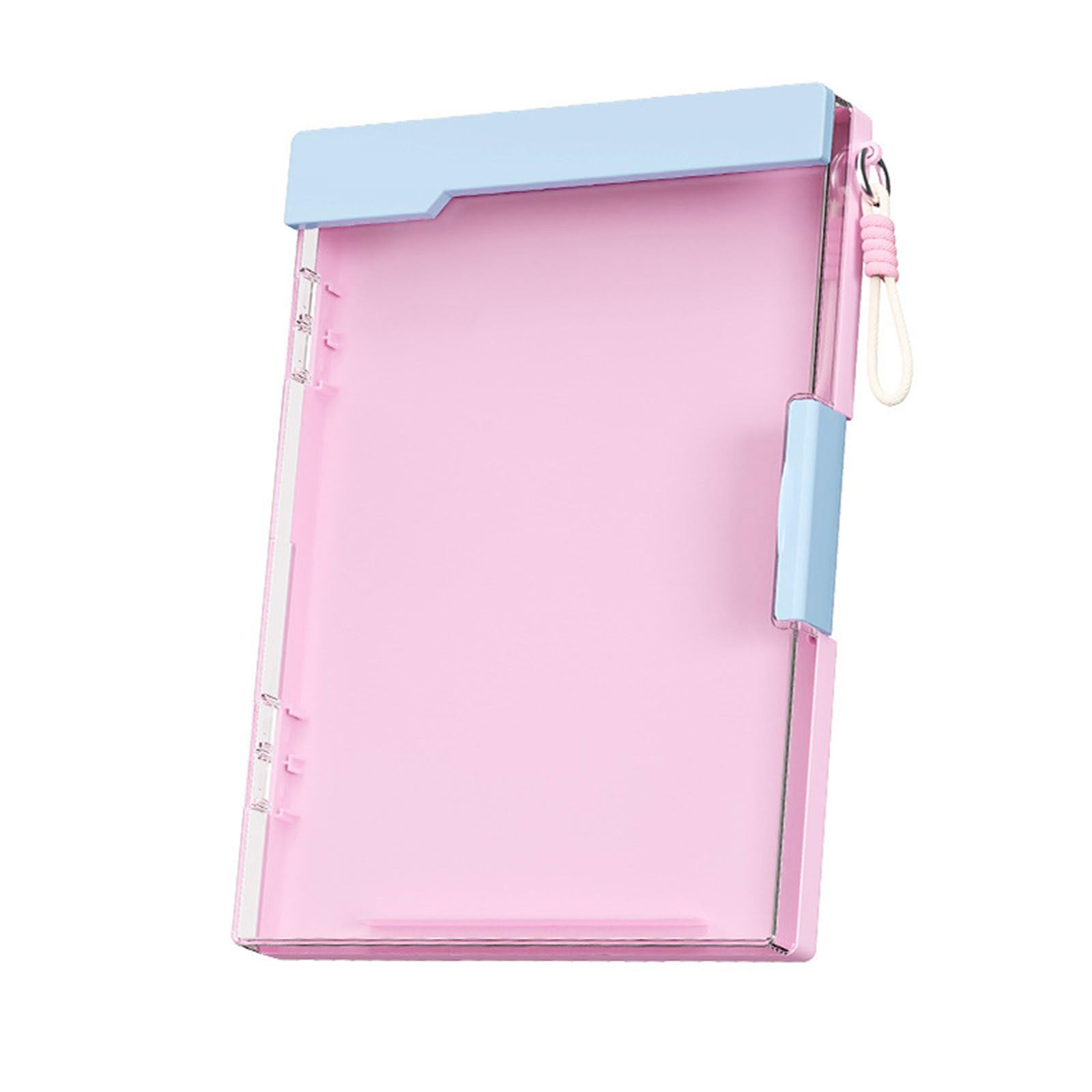 Bbajszx 2 Compartment Document Storage Box with Clipboard Water Resistant ABS File Organiser for School 9.88x13.39Inch Transparent Document Directory