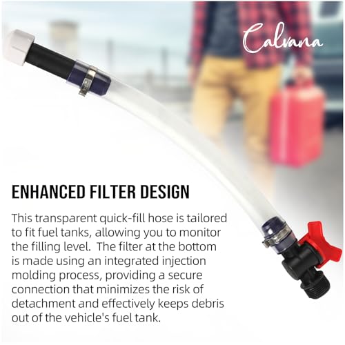 Image of Calvana Fuel Jug Hose 3044 Replacement Kit with 2 Elbow Adapters,2 Fuel Hoses with Valve,Compatible with VP Racing Fuel Jug,5.5 and 10 Gallon Fuel Cans,Diesel Fuel Can,Dirt Bike,Motorcycle Accessories
