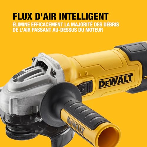 DEWALT - Meuleuse d'angle filaire 125mm à vitesse variable, 1500W avec interrupteur anti-redémarrage - Kit de surfaçage, DWE4257KT-QS
