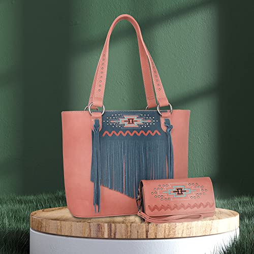 Montana West Tote Bag For Women Fringe Shoulder Bag With Zipper Vegan Leather Purses And Handbag Hobo Wristlet Mbb-Mw1214G-8317Or-W #TOP1