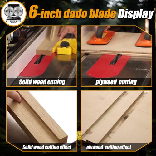 Image of 6 inch Pro Dado Set for Table Saw,Flat Bottom Grooves,from 1 /4 inch to 13 /16 inch Inch