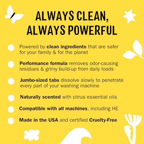 molly39s suds washing machine cleaner  removes odors amp grime from front amp top loader machines including he citrus - 10 tablets