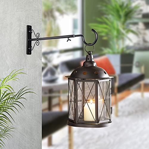 Bolite 18023 Bird Feeder Hanger, 16-24 Inch Adjustable Hanging Plant Brackets, Wall Hooks For Hanging Bird Feeders, Planters, Lanterns, Wind Chimes, String Lights, 2 Pack, Black #TOP5