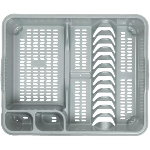 Large Dish Drainer with Cutlery Compartments Cover