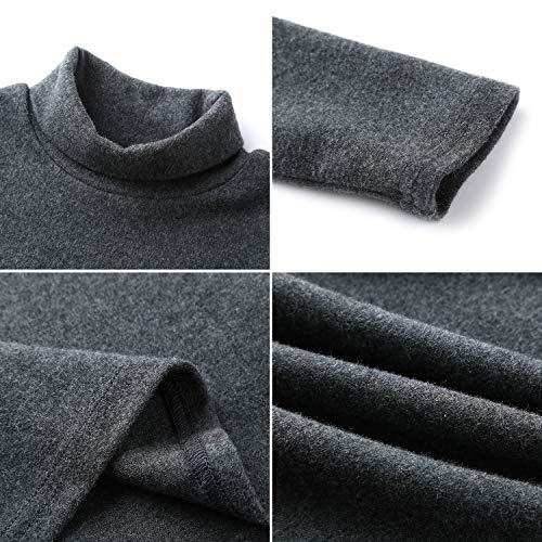 CUNYI Boys Girls Turtleneck Long Sleeve Soft Cotton T-Shirts Solid Color Warm Tee Tops4