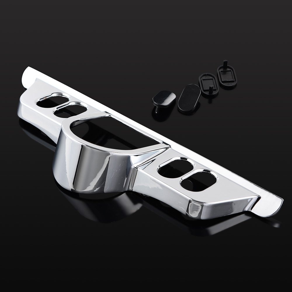 Astra Depot Chrome Switch Dash Panel Accent Cover for Harley 96-13 Electra Glide/06-13 Street Glide/09-13 Tri Glide