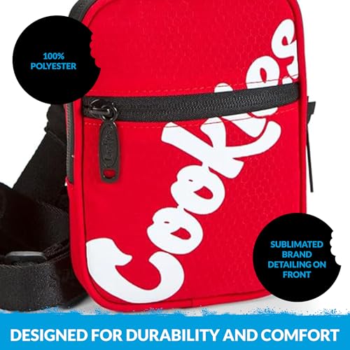 COOKIES Honeycomb Utility Bag–Smell Proof Nylon Crossbody Small Bag with Removable Strap, 5 Zippered Compartments, Streetwear3