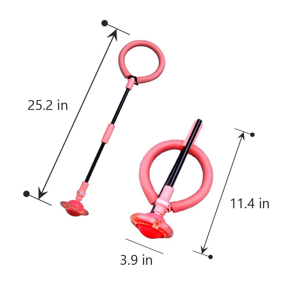 Shine Bola de Salto de Tobillo, Anillo de Saltar Intermitente para niños, Plegable Anillo de Salto Intermitente,Colorida Flash Bola de Salto, LED Saltar Bola para Niños (Rojo)