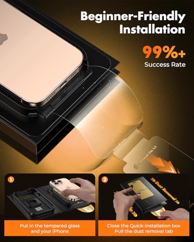 Image of UNBREAKcable for iPhone 15 Pro Screen Protector [Quick-Installation Box] 3-Pack 9H+ Hardness Shatterproof Tempered Glass [99.99% HD Clear] [Case Friendly] [Bubble Free] for iPhone 15 Pro 6.1 inch