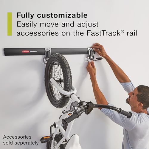 Image of Rubbermaid FastTrack Alloy Steel Garage Storage System Rail 84 inch Extra Durable Garage Organization for Yard Tools /Sports Equipment /Ladders