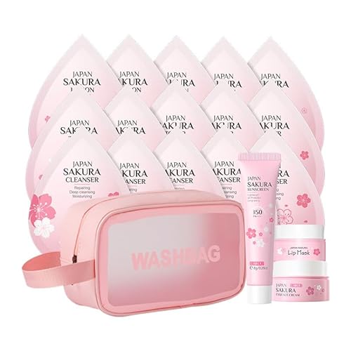 Daily Skincare Set, Cherry Blossom Facial Kit for Women...