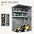 DWVO 5X3FT Outdoor Vertical Storage Shed with 2 Shelves, 60 Cu Ft Waterproof Resin Garden Shed with Floor & Lockable Door, Plastic Tall Tool Cabinet for Garbage Can, Lawn Garden Supplies, Gray
