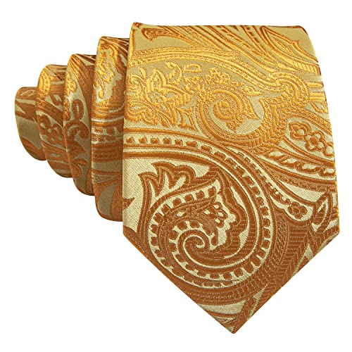 Image of Barry.Wang Paisley Tie Fashion Set Hanky Cufflinks Neckties for Men Woven Silk
