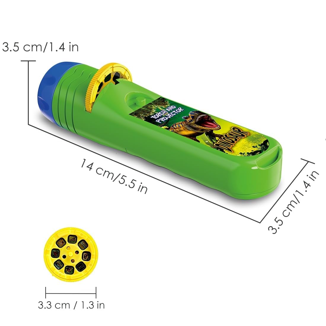 Pup Go Dinosaurio Linterna Proyector para Niños 3+ Años, Regalo Navidad para Niños, 3 Discos y 24 Imágenes, Pared Techo Tienda Ciencia Educativo Juego, Dinosaurio Kit Proyector Juguetes