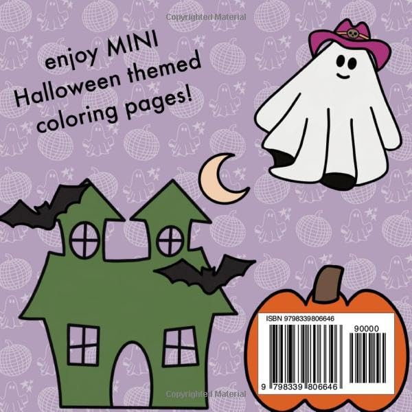 cute and spooky vibes: 31 bold and easy designs, mini coloring book for teens and adults for relaxation image 3