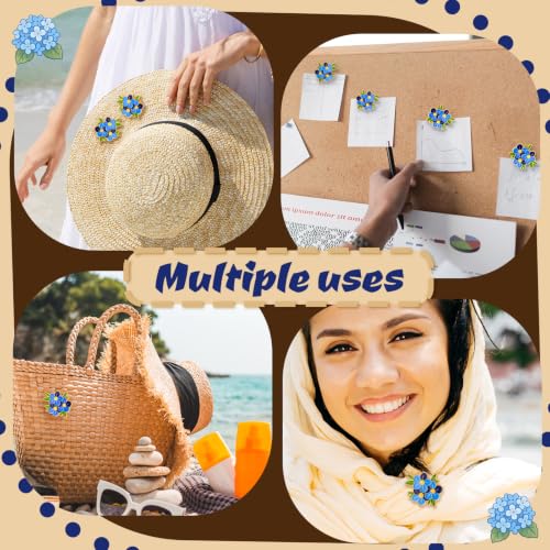 Image of Forget Me Not Flower Pins Bulk Gifts Memorial Pins Blue Flower Enamel Lapel Celebration of Life Funeral Favors