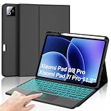Backlit Keyboard Case for Xiaomi Pad 8/ Pad 8 Pro 11.2 inch 2026, Magnetic Detachable Keyboard with Trackpad, Protective Cover with Pen Holder, Folio Case for Xiaomi Tablet Pad 7/Pad 7 Pro 11.2'' 2024