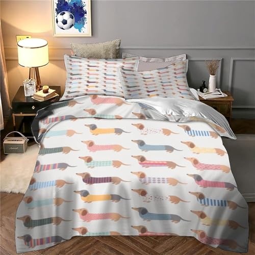 Housse de couette super king chien blanc microfibre anti-plis - 6