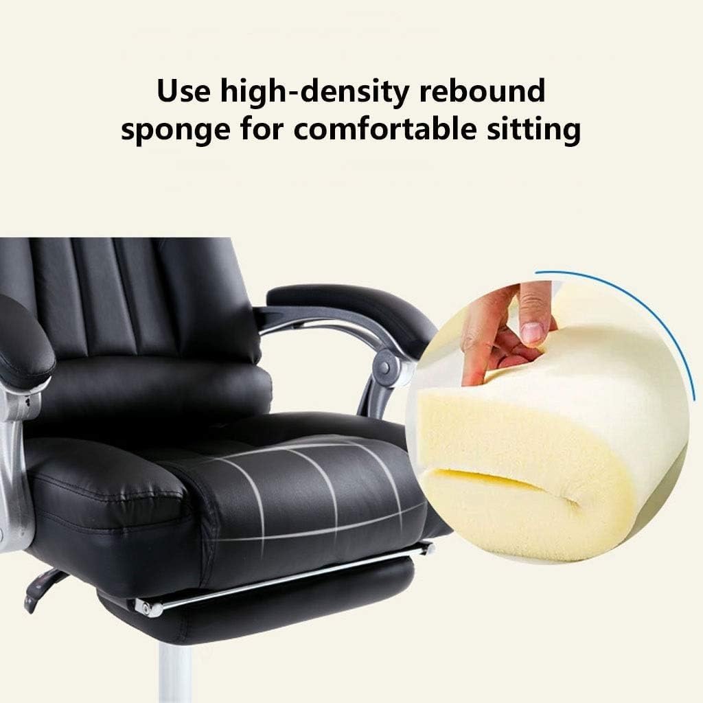 Executive Office Chair, Office Chair with Arms, Boss Office Chair with Footrest, Big and Tall Office Chair 200LBS Wide Seat, Executive Office Desk Chairs for Heavy People (Color : White)