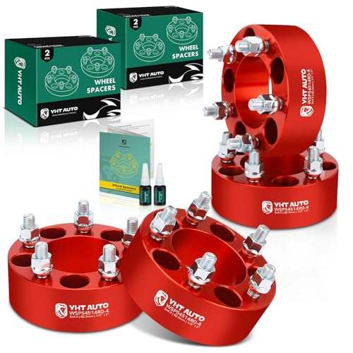 YHTAUTO 5x4.5 Wheel Spacers 2 Inch Fit Jeep Ford Lincoln Mercury Models, XJ MJ ZJ KJ YJ TJ Grand Cherokee, Wrangler, Edge, Explorer, 5x114.3mm Tire Spacers w/ 1/2