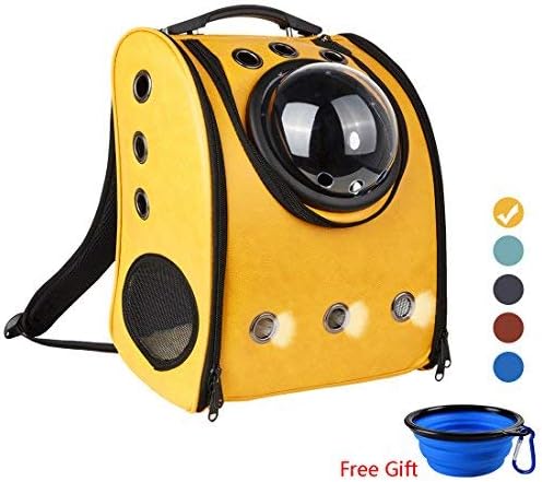 MASVIS Cat Backpack Carrier Cat Bubbles Pet Backpack Airline Approved for Petite Dogs- Yellow
