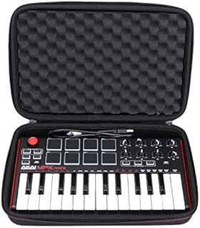 LTGEM Travel Hard Carrying Case for Akai Professional MPK Mini MKII & MPK Mini Play | 25-Key Ultra-Portable USB ，M-WAVE 25 Key MIDI Drum Pad & Keyboard Controller ( black )