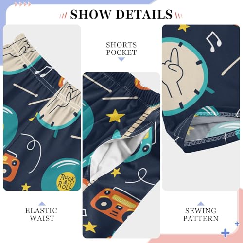 Retro Musical Rock Instruments Boys Pants for Kids Jogger Pants with Pockets S-XL4