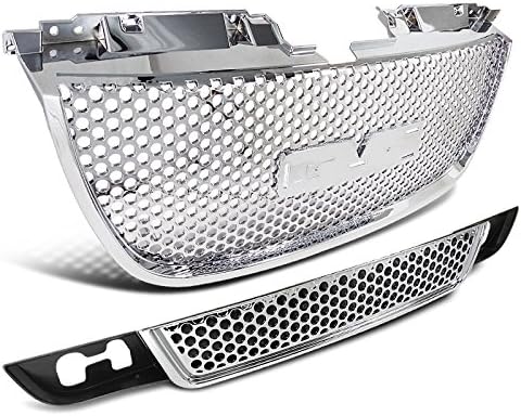 Spec-D Tuning for Gmc Yukon Denali Xl Chrome Upper Mesh Grill, Lower Grille Combo 2Pcs