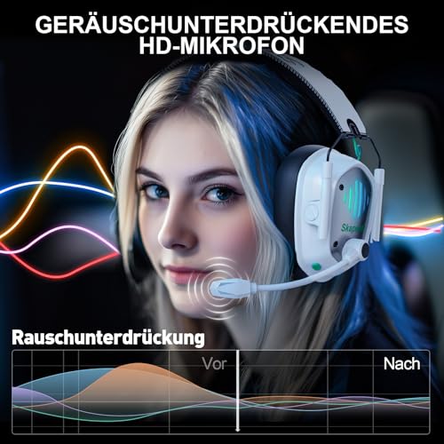 Image of VK81 Wireless Gaming Headset for Multi-Platform Gamers - PS5, PC, Switch, Mobile - 2.4GHz & Bluetooth, 20ms Ultra-Low Latency - 50H Battery, 3D Sound, ENC Noise Cancelling Mic for Clear Chat
