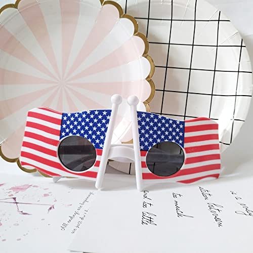 American-Flag-Glasses-8pcs-Presidential-Inauguration-Fourth-4th-of-July-Party-Accessories-USA-Veterans-Day-decoration-Memorial-Day-Patriotic-Party-Red-White-and-Blue-Photo-Booth-Props-Favor