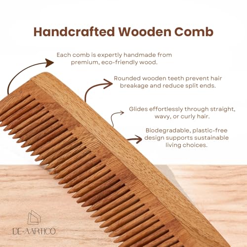 Peine de madera de neem para crecimiento del cabello miniatura 4