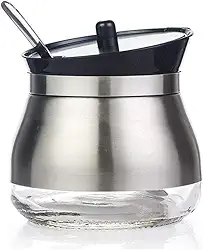 Açucareiro Inox 9 Cm c/Tampa e Colher - 133770
