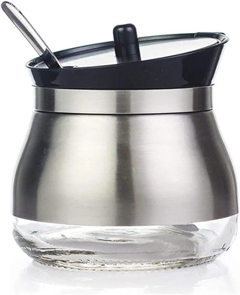 Açucareiro Inox 9 Cm c/Tampa e Colher - 133770