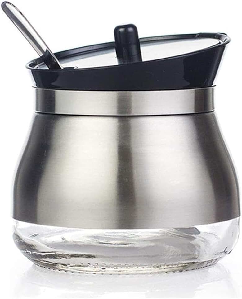 Açucareiro Inox 9 Cm c/Tampa e Colher - 133770