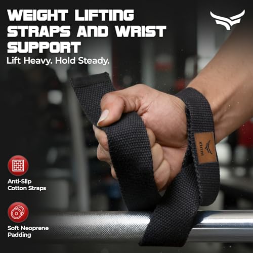 Image of Xtrim Weight Lifting Straps & Wrist Support for Men & Women, Heavy-Duty Deadlift Straps for Superior Grip, Soft-Padded, Anti-Slip Gym Wrist Wraps for Weightlifting, Strength Training & Powerlifting